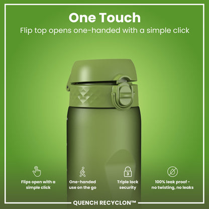 Leak Proof 1 litre Water Bottle, Recyclon, Khaki Green, 1L