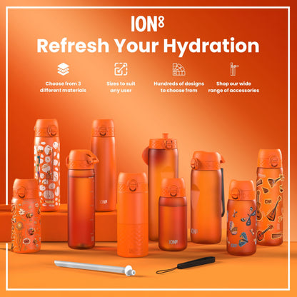 Leak Proof 1 litre Water Bottle, Recyclon, Hearty Orange, 1L
