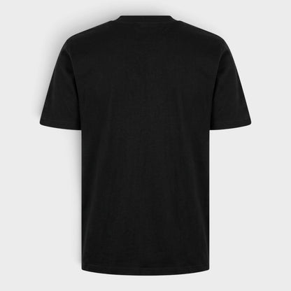 Black crew-neck T-shirt, plain back view