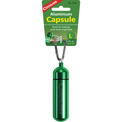 Coghlans Aluminum Capsule with biner (Various Sizes)
