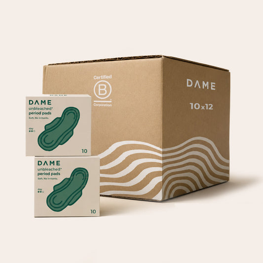 DAME Organic Cotton Day Pads with Wings – 120-Pack