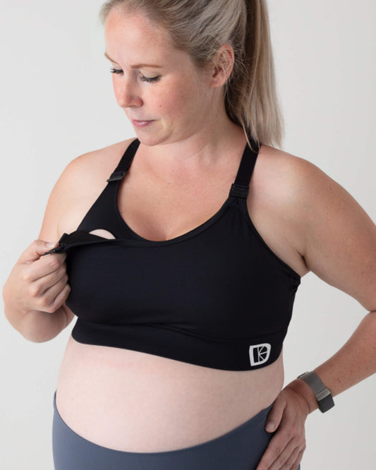 Maternity & Nursing Sports Bra | B–F Cup | Black