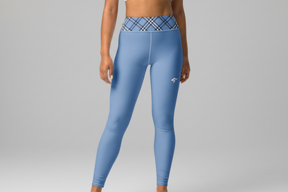 GymBum UK Highland Check Yoga Leggings - Blue
