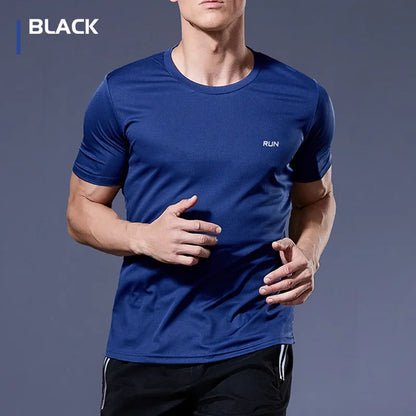 Men's Multicolour Quick Dry Short Sleeve Sport T-Shirt