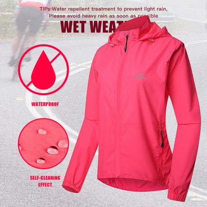 Women Windproof Waterproof Reflective Cycling Jacket