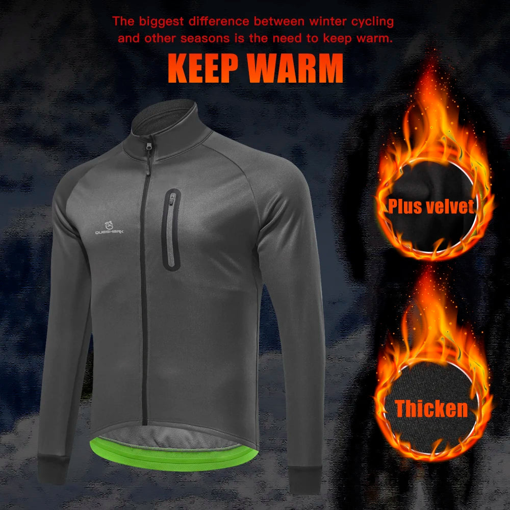 Men Fleece Thermal Cycling Jacket Long Sleeve