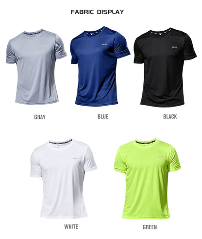 Men's Multicolour Quick Dry Short Sleeve Sport T-Shirt