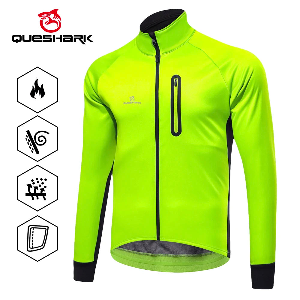 Men Fleece Thermal Cycling Jacket Long Sleeve