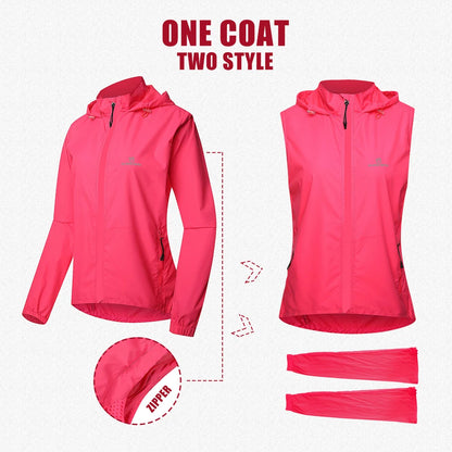 Women Windproof Waterproof Reflective Cycling Jacket