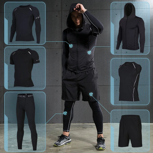 Rashguard Men Compression Sportswear Set