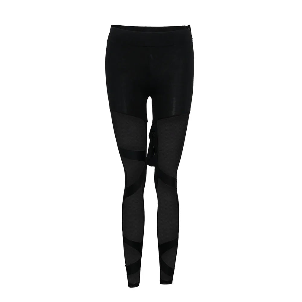 High Elasticity Spliced Mesh Leggings - High Waist Push Up Fitness Workout Sports Leggings