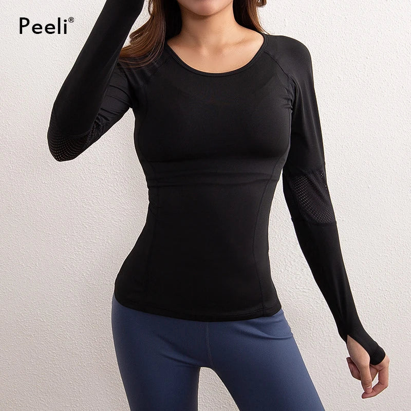 Mesh Workout T Shirt Long Sleeve