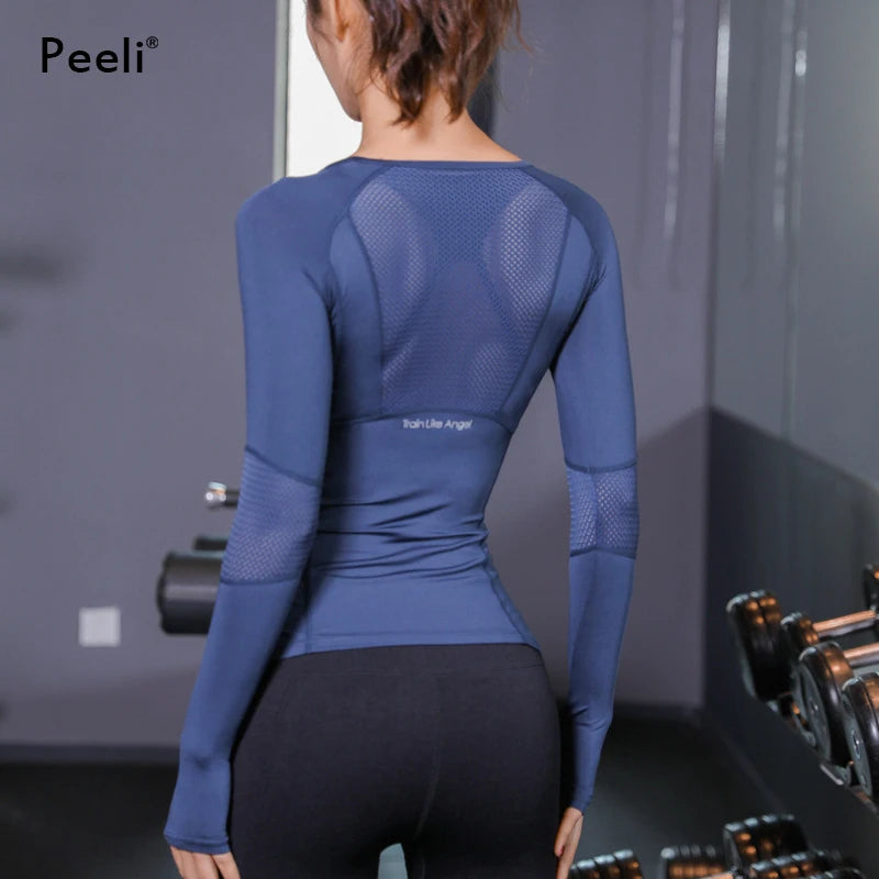 Mesh Workout T Shirt Long Sleeve