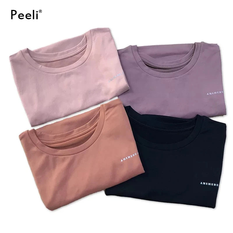 Peeli Women Yoga Top Seamless Sport T Shirt