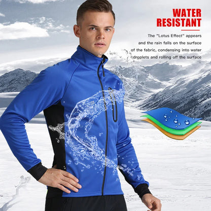 Men Fleece Thermal Cycling Jacket Long Sleeve