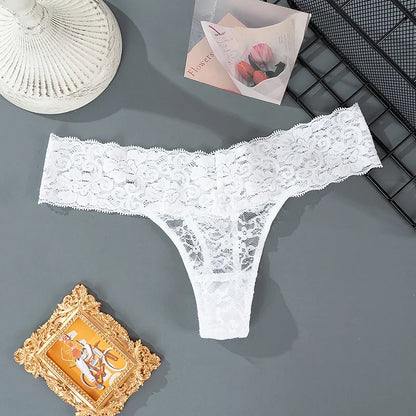 Women's Floral Lace Low-Rise Thongs – 3-Pack