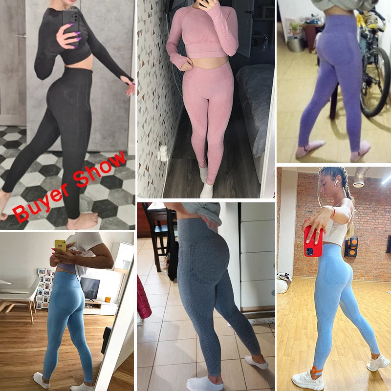 Peeli High Waist Seamless Leggings for Sport Women Push Up Gym Leggings Tummy Control Yoga Pants Running Stretchy Workout Tights