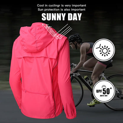 Women Windproof Waterproof Reflective Cycling Jacket
