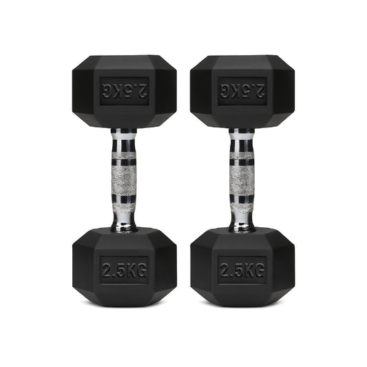 Rubber-Coated Hex Dumbbell Pairs & Sets