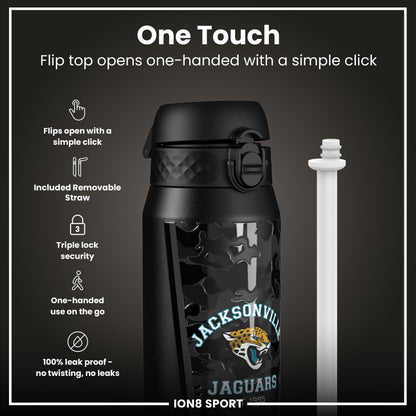 NFL x ION8 Insulated Steel Water Bottle, NFL Jaguars, 750ml (24oz)