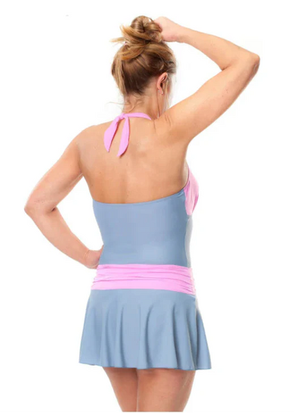 Ladies Skirt Swimsuit Silver/Cameo