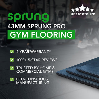 43mm PRO Anti-Shock Rubber Gym Flooring Tile