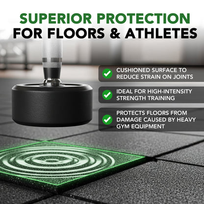 43mm PRO Anti-Shock Rubber Gym Flooring Tile