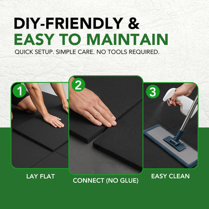 43mm PRO Anti-Shock Rubber Gym Flooring Tile
