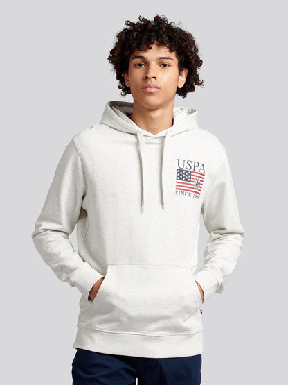 Mens Vintage 1890 Hoodie in Light Grey Marl