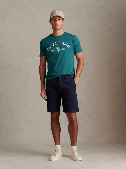 Mens Signature Arch Print T-Shirt Mediterranea