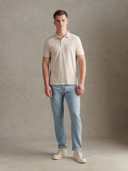 Mens Double Horsemen Polo Shirt Beige