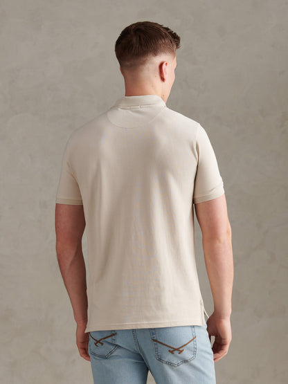 Mens Double Horsemen Polo Shirt Beige