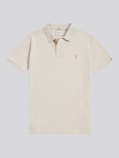 Mens Double Horsemen Polo Shirt Beige