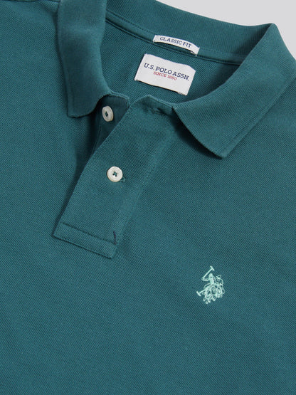 Mens Double Horsemen Polo Shirt Mediterranea