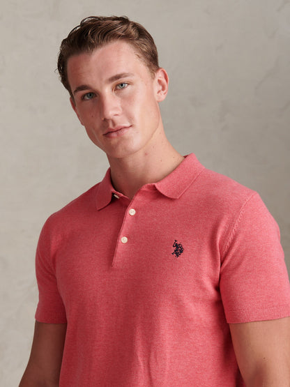 Mens Combed Cotton Polo Shirt Slate Rose Marl