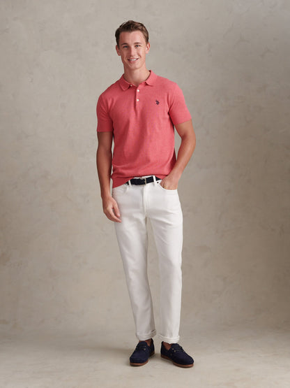 Mens Combed Cotton Polo Shirt Slate Rose Marl