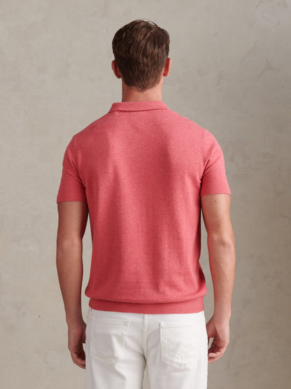 Mens Combed Cotton Polo Shirt Slate Rose Marl
