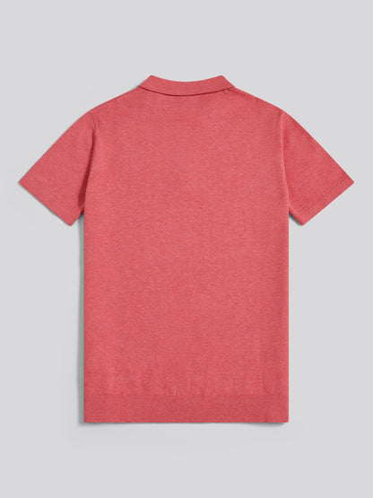 Mens Combed Cotton Polo Shirt Slate Rose Marl