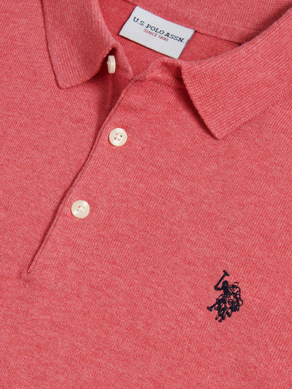 Mens Combed Cotton Polo Shirt Slate Rose Marl