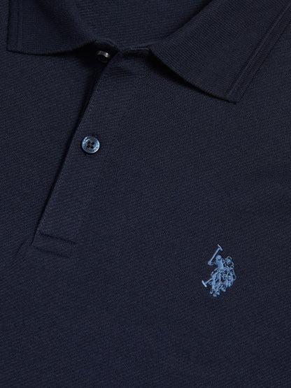 Mens Twill Texture Polo Shirt Dark Sapphire Navy