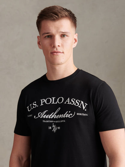 Mens Arch Script Graphic T-Shirt Black