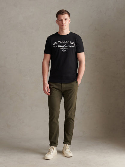 Mens Arch Script Graphic T-Shirt Black