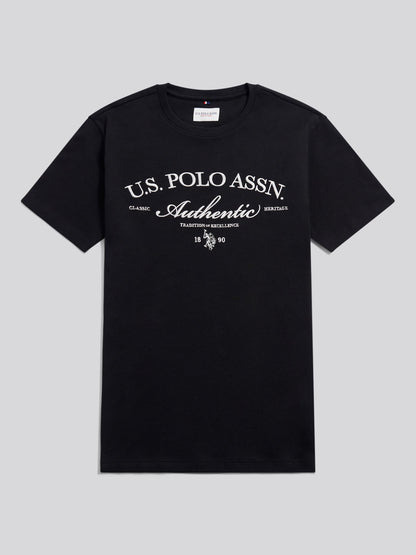 Mens Arch Script Graphic T-Shirt Black