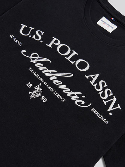 Mens Arch Script Graphic T-Shirt Black