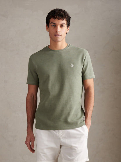 Mens Waffle Jersey T-Shirt Sea Spray