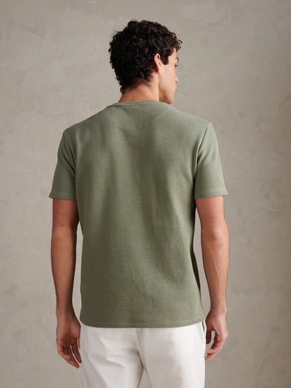 Mens Waffle Jersey T-Shirt Sea Spray