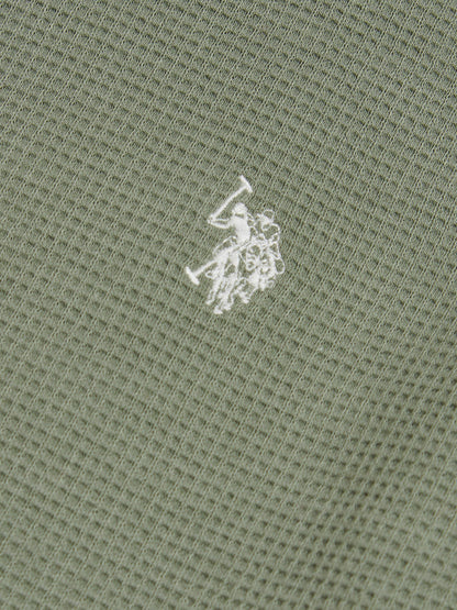 Mens Waffle Jersey T-Shirt Sea Spray