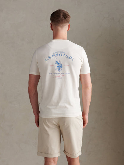 Mens Spirit Of Sport Back Graphic T-Shirt Whisper White