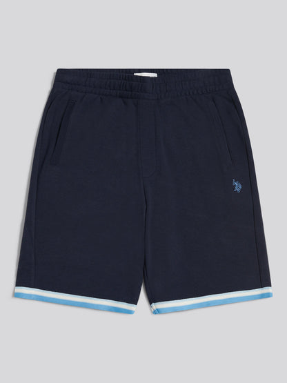 Mens Twill Taped Sweat Shorts Dark Sapphire Navy