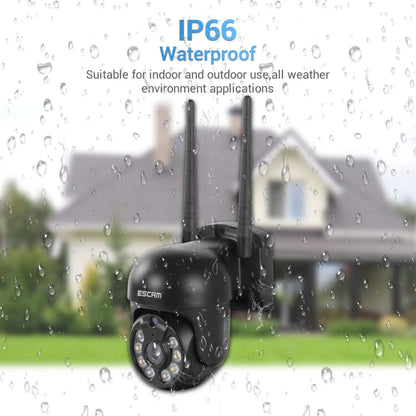 Weatherproof outdoor IP66 security camera with two antennas and night lights